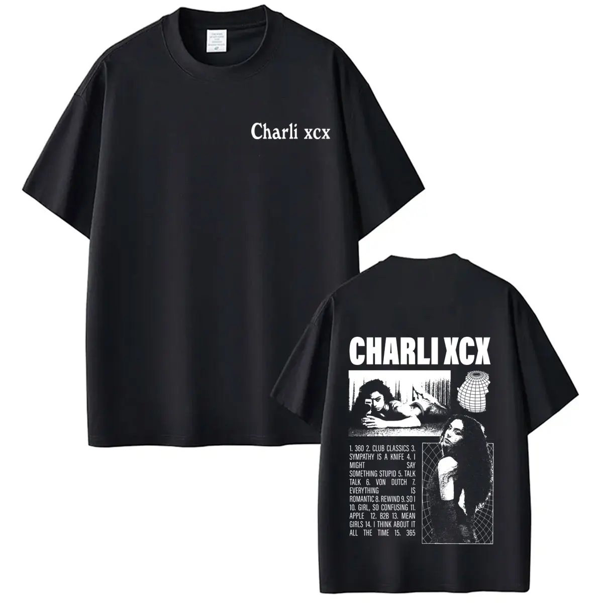 CHARLI XCX  Album Pop Music Fashion Tour 2026 Print T-shirt Men Women Fashion T-shirts Summer Cotton Loose Hip-hop T-shirts