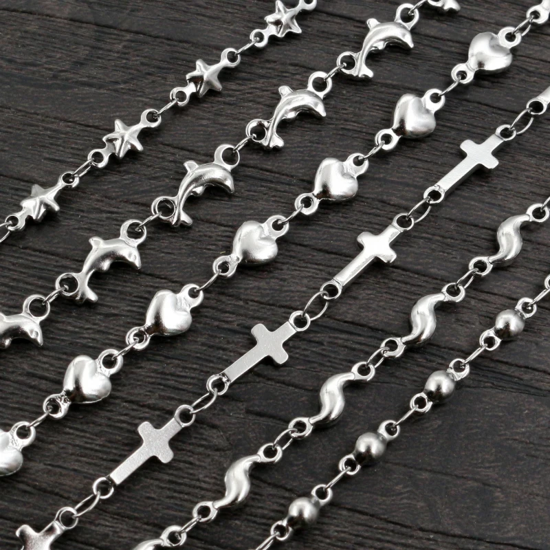 

1 Meters Stainless Steel No fade 3.5mm Handmade S Cross Necklace Chain DIY Jewelry Findings Making Materials Handmade Supplies