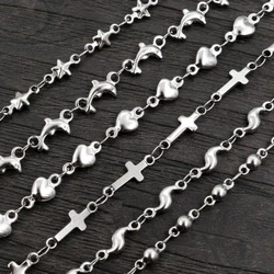 1 Meters Stainless Steel No fade 3.5mm Handmade S Cross Necklace Chain DIY Jewelry Findings Making Materials Handmade Supplies