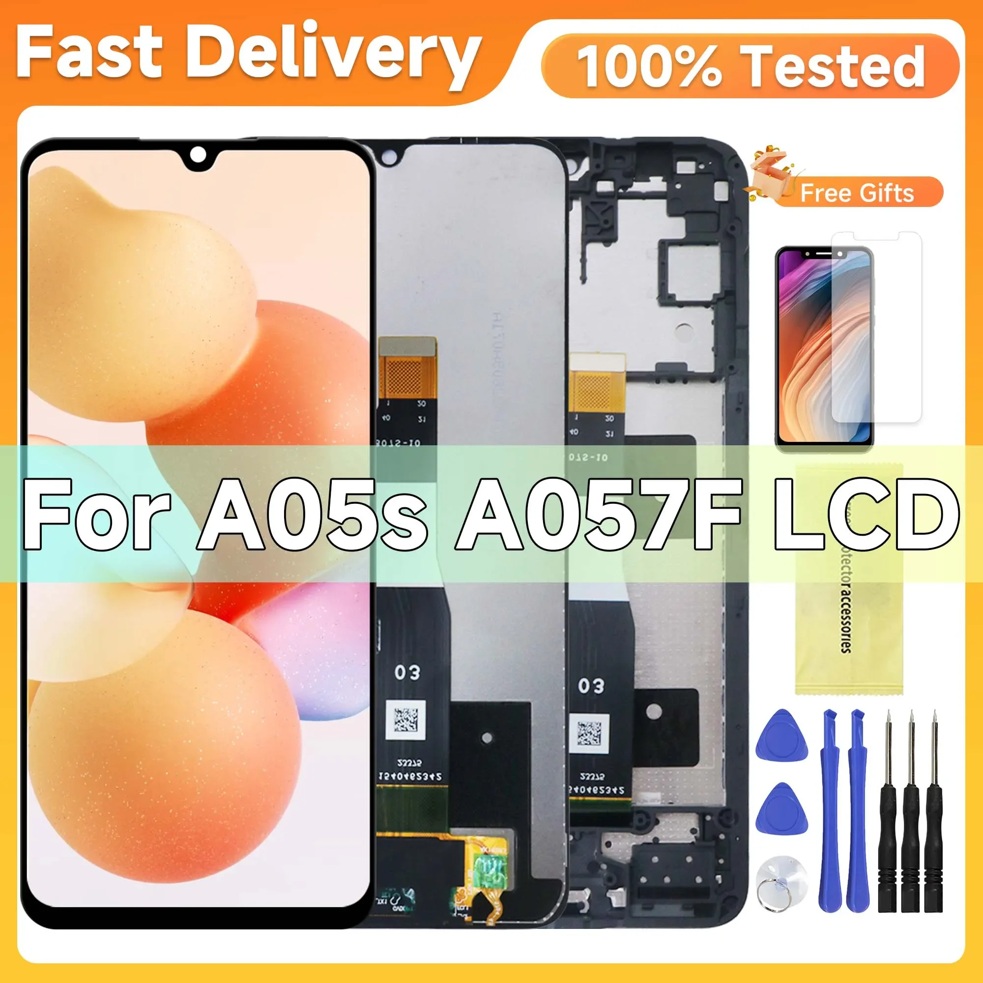 

6.7" Screen For Samsung A05s LCD Display Touch Screen Sensor Digiziter Assembly Replace For Samsung A05s A057 LCD With Frame