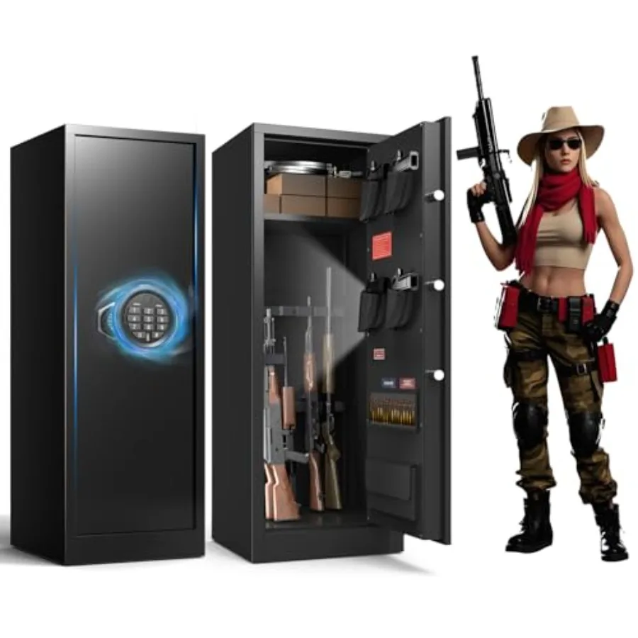 

1014 Пистолет-сейф для винтовки и пистолетов Длинный шкаф для пистолета для дробовика Большой шкафчик для пистолета с паролем быстрого доступа Двойная сигнализация M