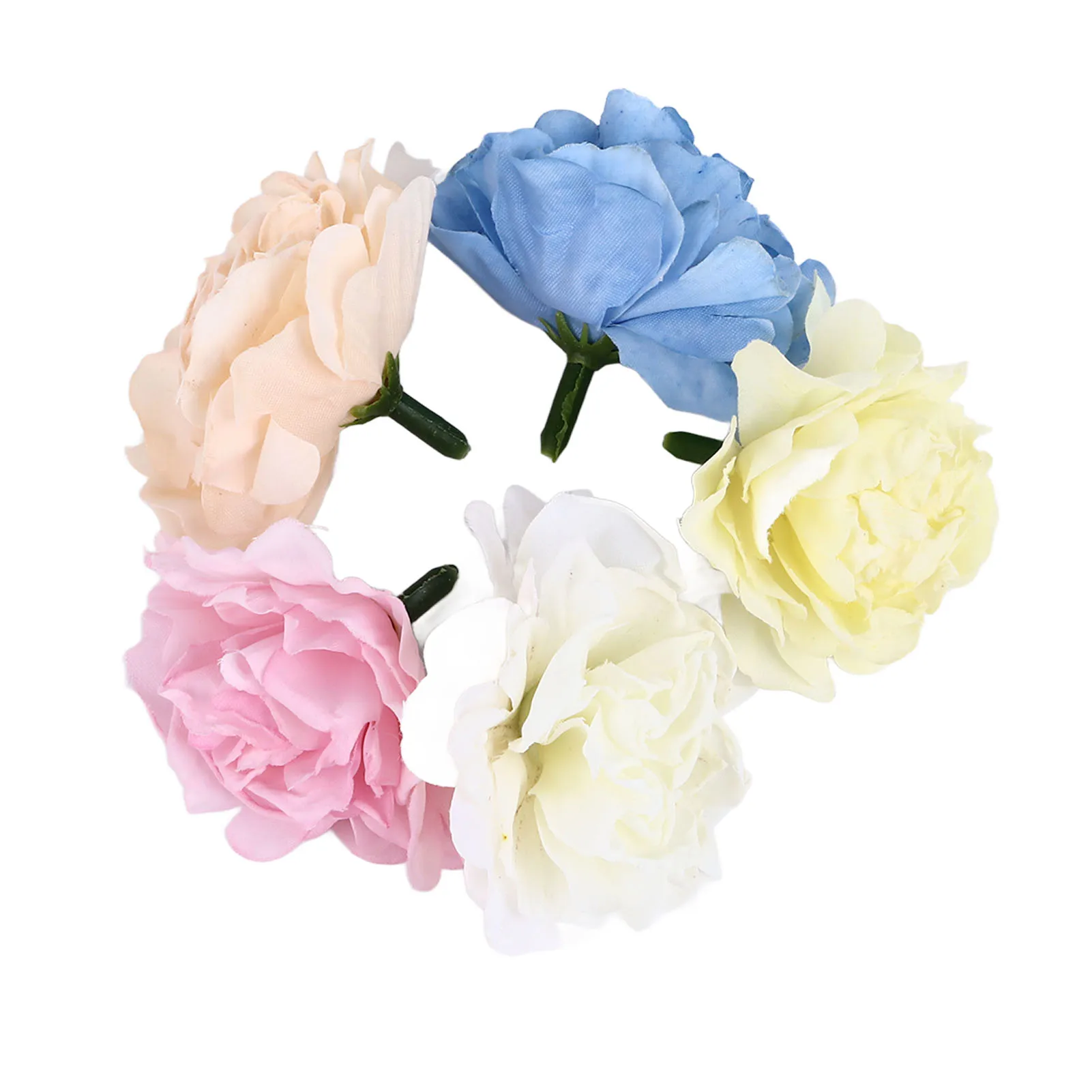 50Pcs Mixed Color Simulation Flowers Artificial Carnation Fake Silk Flower Floral Arrangement Accessories Home Living Room Decor