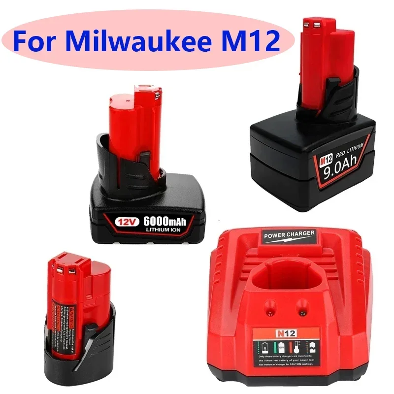 Milwaukee M12 XC, 12V, 3.0 AH/6.0 AH/9.0, 48-11-2402, 48-11-2411, 48-11-2401, MIL-12A-LI Wireless Tools Rechargeable Battery