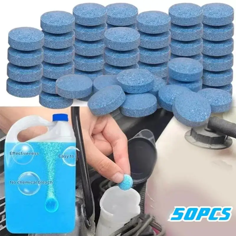 50PCS Car Windshield Glass Concentrated Washer Tablet Effervescent Washer Fluid Wiper Glass Solid Cleaning Tablet For Car Window