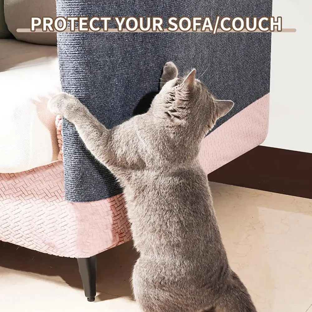 Cat Scratching Pad Self-Adhesive Cat Climbing Mat Trimmable Anti-Scratch For Couch Furniture Protector Non-Slip Fabric Carp N7H3