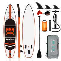 Funwater Inflatable Stand Up Paddle Board 11' 335cm Touring Stable SUP Kit 3 Fins Waterproof Bag SUPFW03A