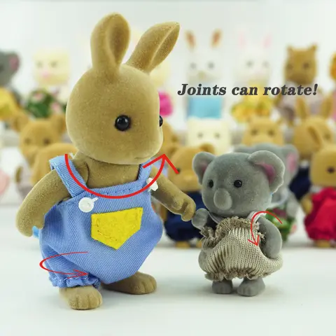 1:12 Simulering Skogsdjur Familj Kanin Panda Koala Ren Baby Dockhusfigurer Samlarleksak Möbelset Gåva 8 best sales Sylvanian familjens katter - №1
