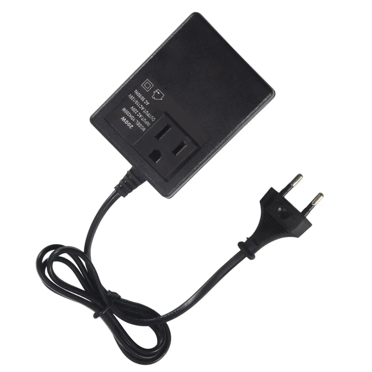 【AA58】 200W AC 220V to 110V Reduce Transformer Convert Travel Power EU Plug Adapter
