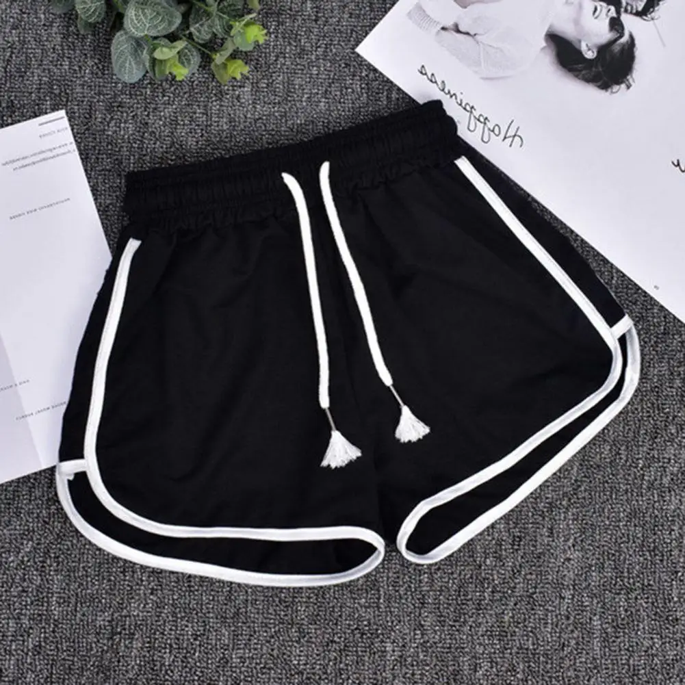 Women Shorts Three-quarter Shorts Stylish Women's High Waist Drawstring Sport Shorts with Pockets Casual Color Block for Summer