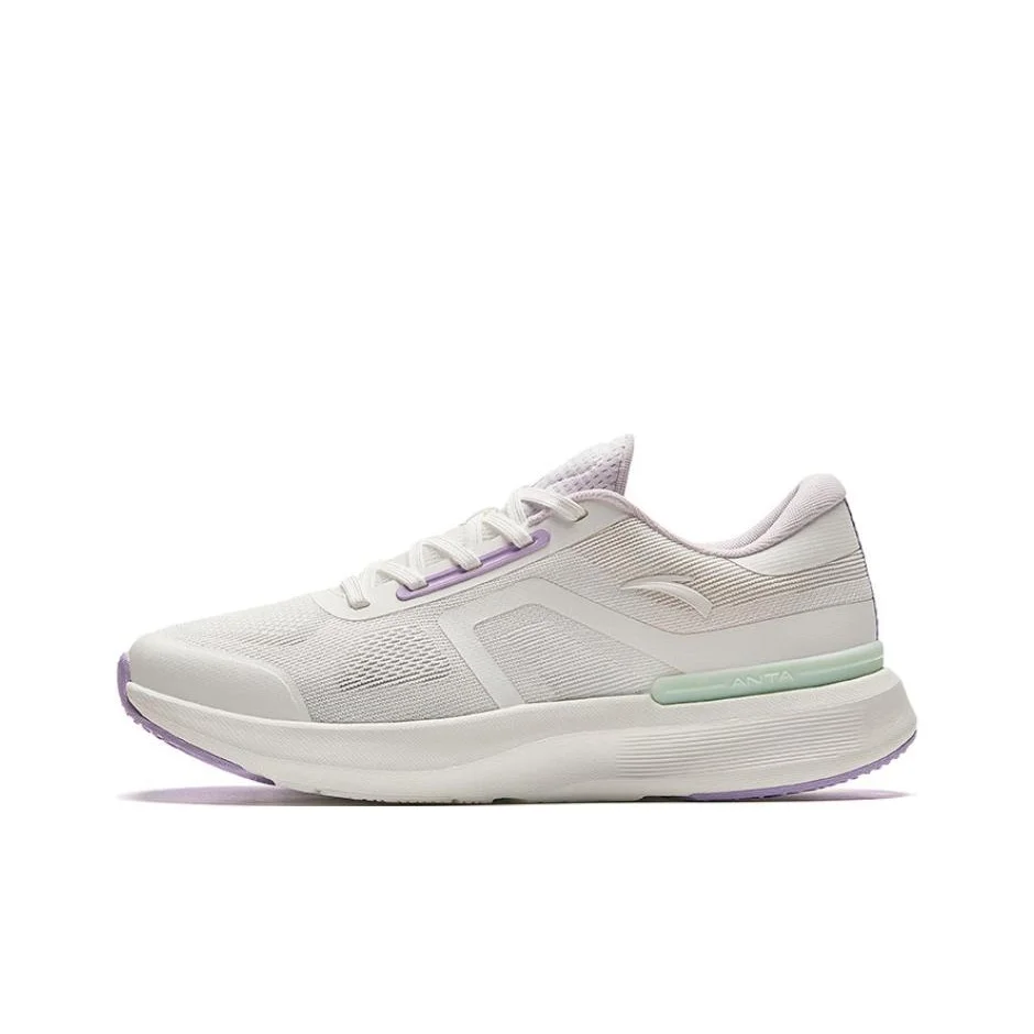 

Anta Comfortable Cushioning, Wear Resistant Low top Running Shoes Women's White Purple Blue 122427718-1
