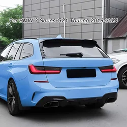 For BMW 3 Series G21 Touring 2019-2024 Trunk Side Wing Cover Stickers Tuning 2Pcs ABS Rear Window Side Spoiler Wings Splitter