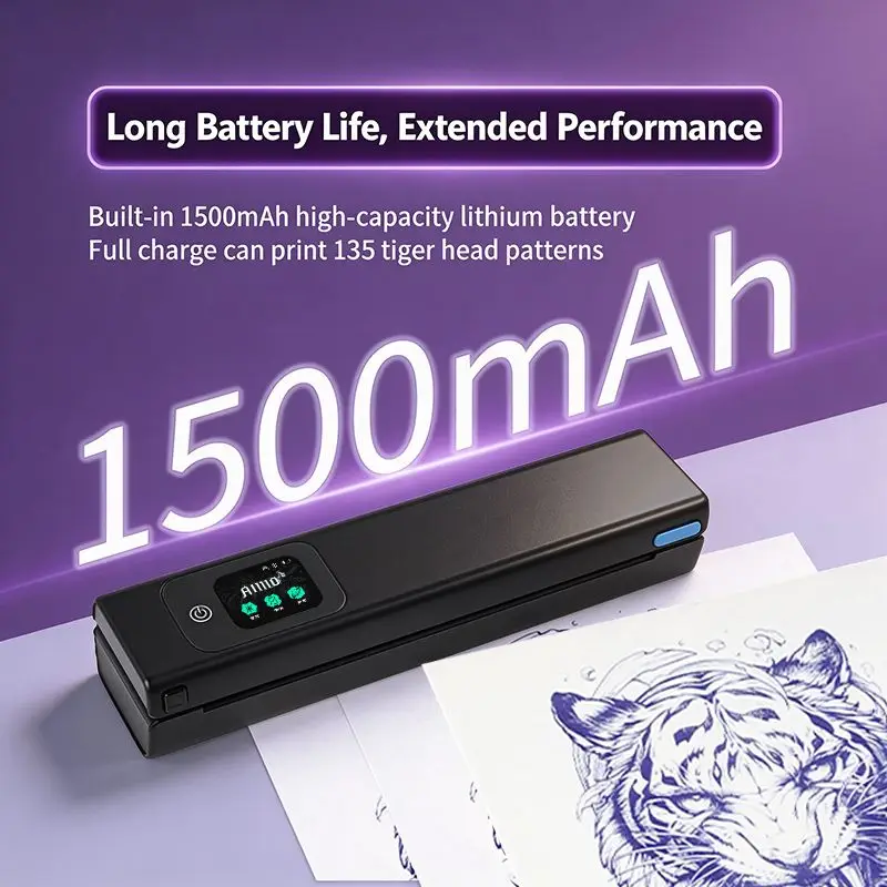 AM-X6 Stainless Steel Portable Tattoo Stencil Printer Wireless Bluetooth Thermal Tattoo Transfer Machine for A4 Letter Paper