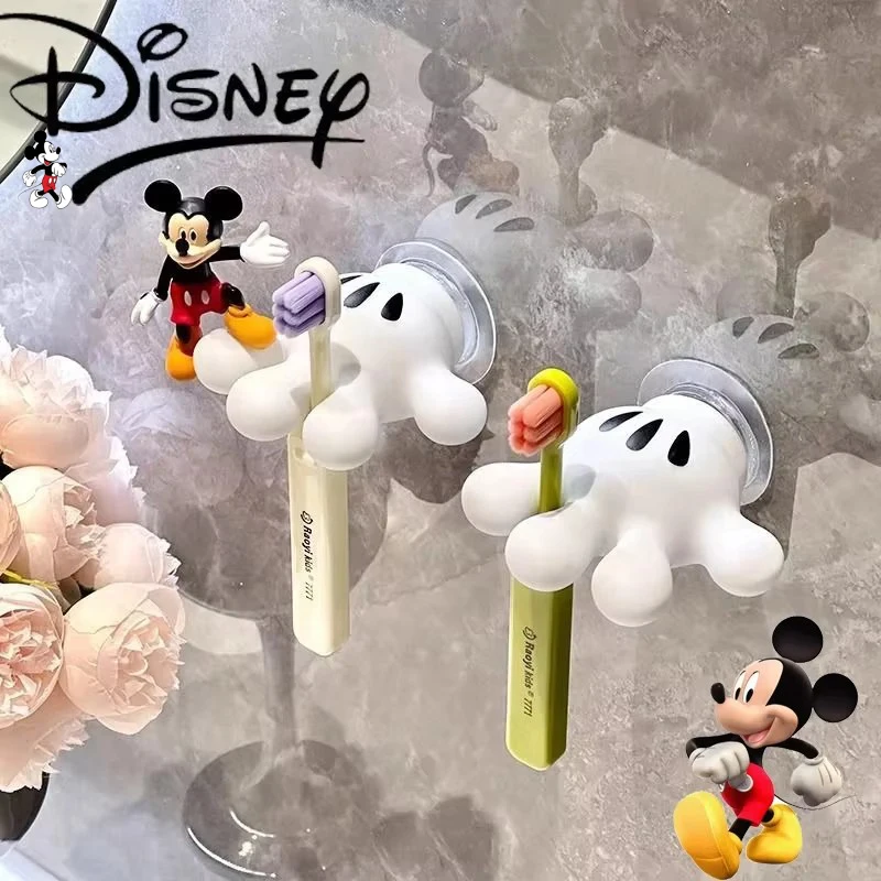 

Disney Mickey Mouse Palm Toothbrush Holder Cartoon Bathroom Decoration Suction Multifunctional Adhesive Save Space Accessories