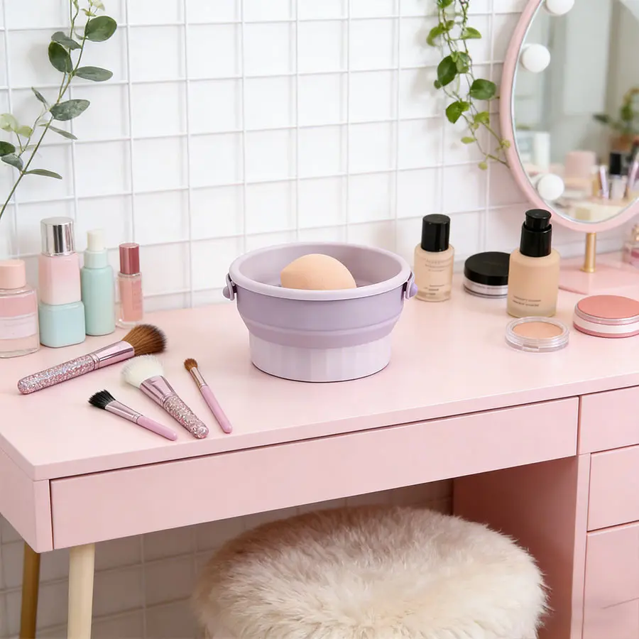 Tapis de nettoyage de brosse de maquillage en Silicone 3 en 1, support de séchage, outil d'organisation de nettoyage de brosse cosmétique avec Base à ventouse