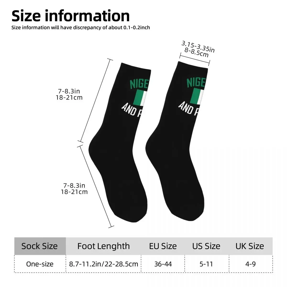 Flag Of Nigeria Socks Travel 3D Print Boy Mid-calf Sock