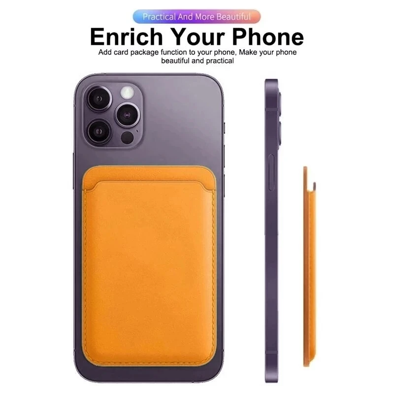 Original For Magsafe Magnetic Wallet Clear Case For iPhone 14 13 12 11 Pro Max Mini Leather Card Holder XS XR X 8 Plus SE Cases image 3