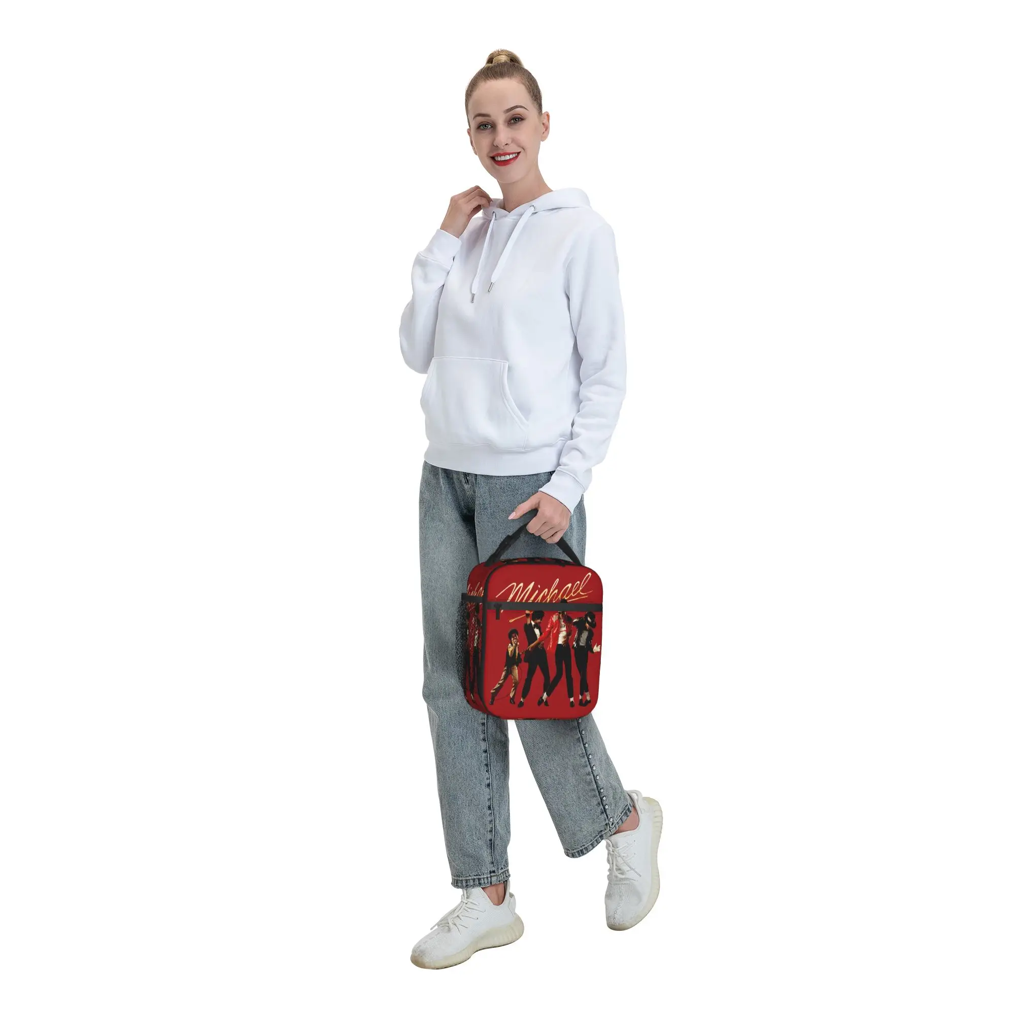 Story Michael Film 2026 Lunch Bag MJ Portable Lunch Box Women Travel Custom Cooler Bag Aesthetic Oxford Thermal Tote Handbags – Detail 8
