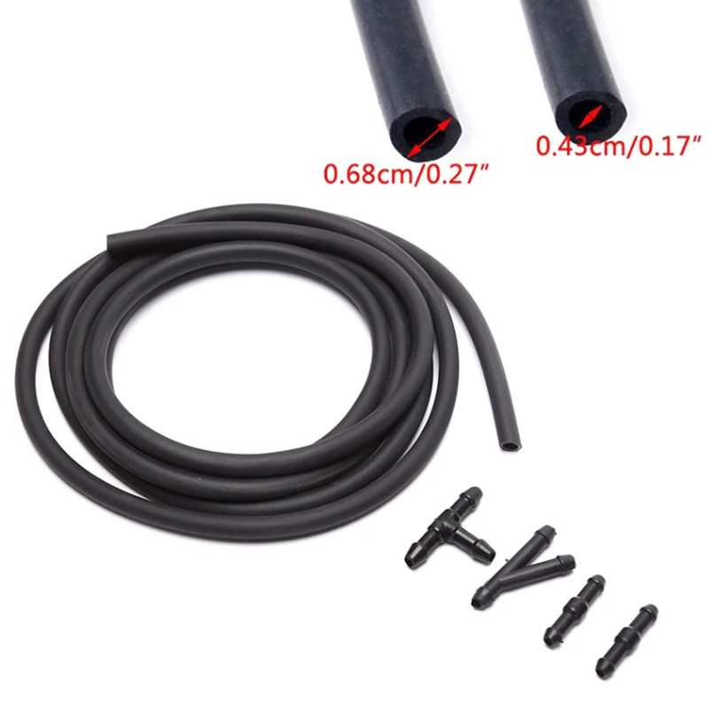 1M Scheibenwaschdüse Schlauch Rohr Rohr Frontscheibe Scheinwerfer Pumpe Auto Teile Mit Stecker T Y Gerade