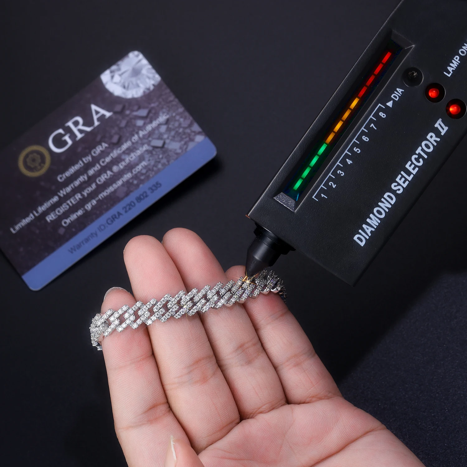 

Серебряный браслет JIUZUAN S925 с муассанитом, позолота 18 карат, сертифицированный GRA, гендерно-нейтральный ювелирный подарок для мужчин и женщин