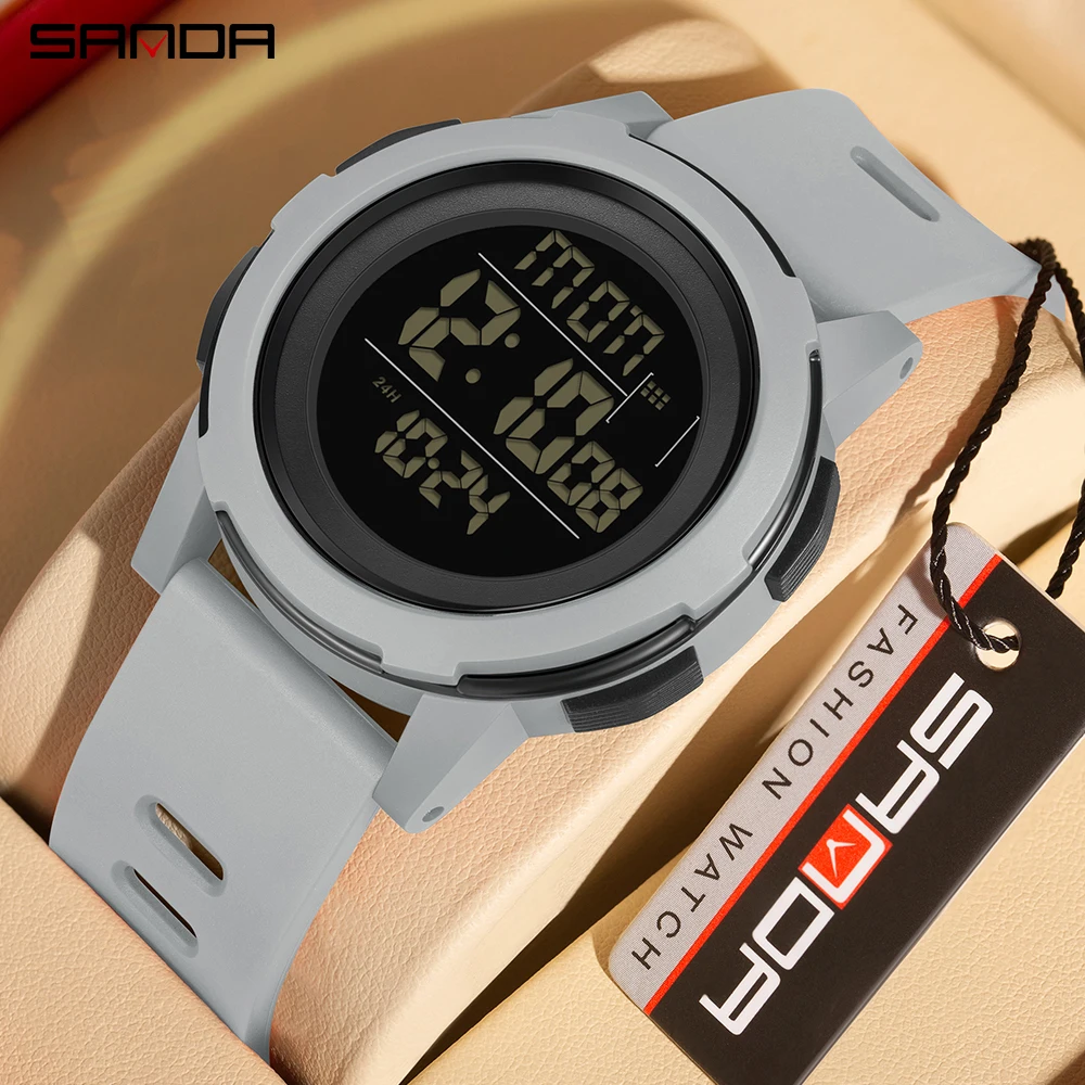SANDA 2188 LED Waterproof Digital Electronic Mens Wristwatches Ultra-thin Shockproof Sport Watch for Men Military Reloj Hombre-1