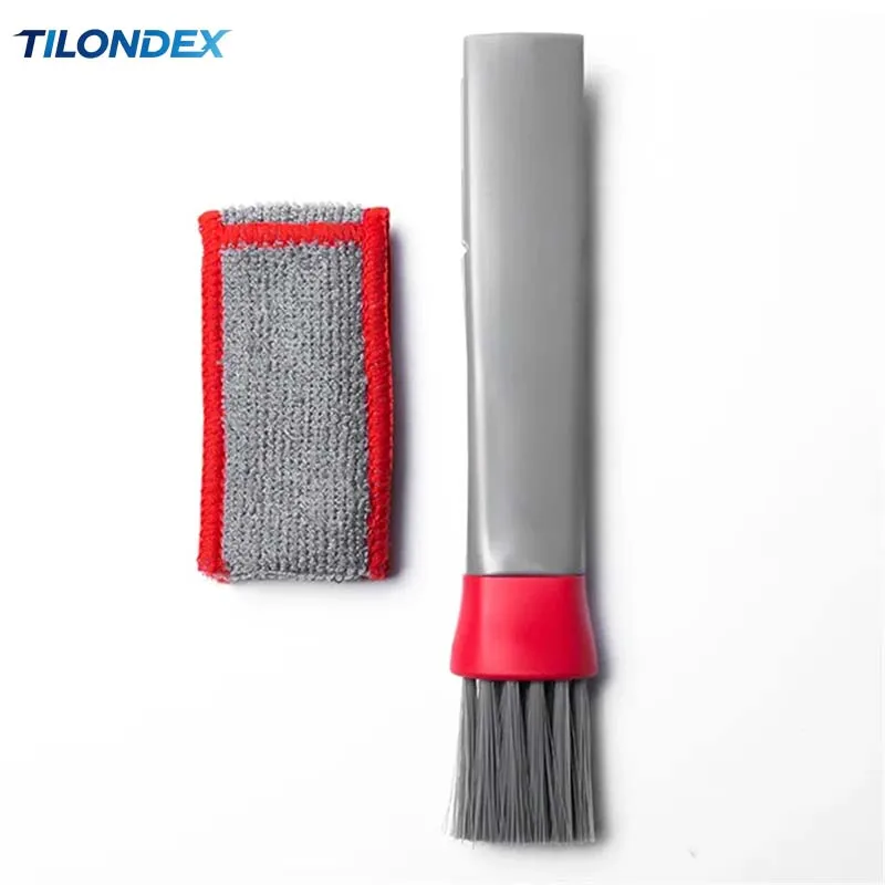 TILONDEX 2-in-1 Car Air Vent Cleaning Brush Detailing Duster with Removable Microfiber Cloth for Dashboard Button Gap Console