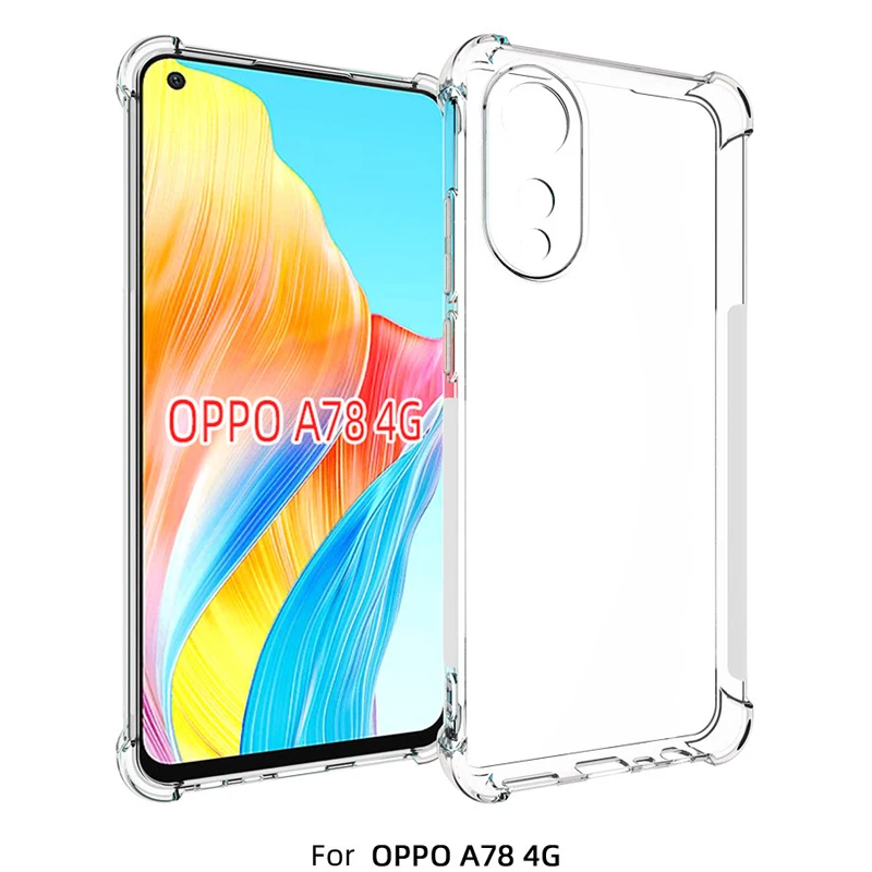 Air Cushion Shockproof Case For Oppo A78 4G CPH2565 Airbag Silicone TPU Soft Back Cover Case for Oppo A78 OppoA78 4G CPH2565