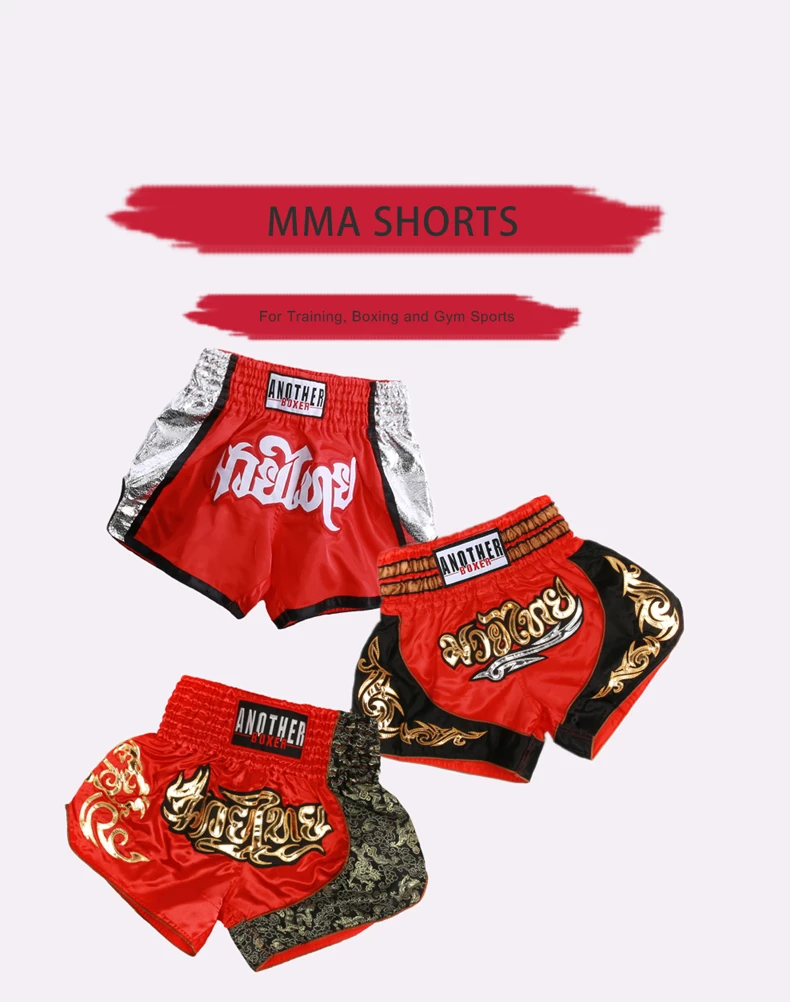 Boxkampf-Shorts für Männer und Frauen, Patchwork-Farbe, schmal geschnitten, MMA, Muay-Thai-Shorts, Herren, Kickbox-Kleidung, Kampfsport-Shorts – Detail 2