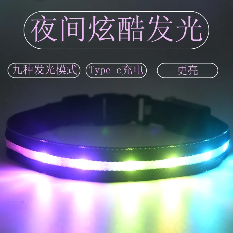 New Running Horse Lantern Type-c Charging LED Glow Colorful Pet Dog Collar