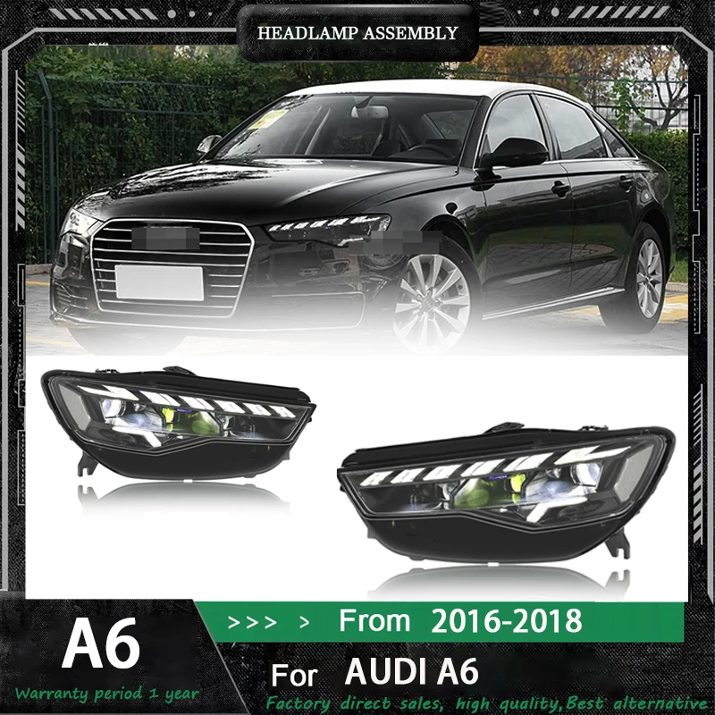 

Car Headlights For Audi A6 C7 LED Headlight 2016-2018 Headlights A6 C7 DRL Turn Signal High Beam Angel Eye Projector Lens