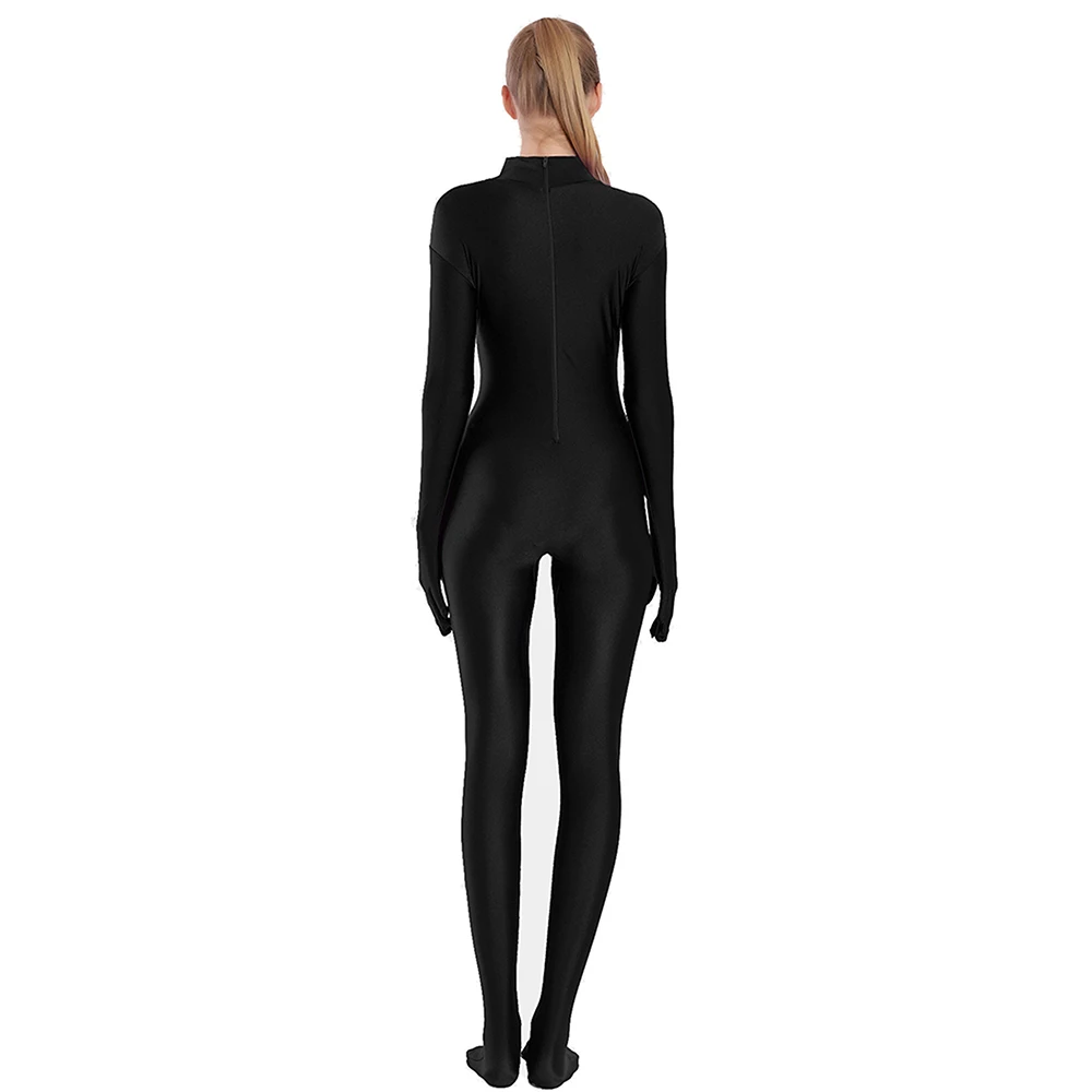 AOYLISEY Adult Spandex Full Body Zentai Footed Jumpsuit Unisex Bodysuit Women Handed Unitard Skin Tight Halloween Costume