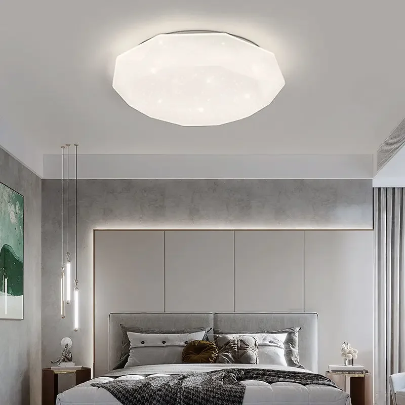 Modern Minimalist Star Diamond Ceiling Lamp Room Geometric Circular Light Acrylic Lampshade Gentle Master Bedroom Ceiling Lamp