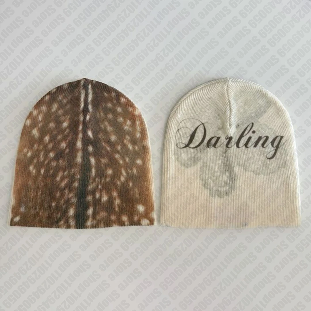 2000s Y2k نمط المرأة قبعة الحياكة بيني البلوز الشارع الشهير موضة خمر البلوز القوطية إلكتروني طباعة الدافئة الهيب هوب ايمو فتاة