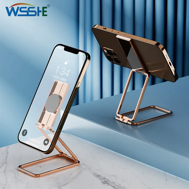 Uchwyt na telefon metalowa podstawka na palce magnetyczny uchwyt samochodowy uchwyt składany podstawka biurowa ultracienkim wsporniku smartfona