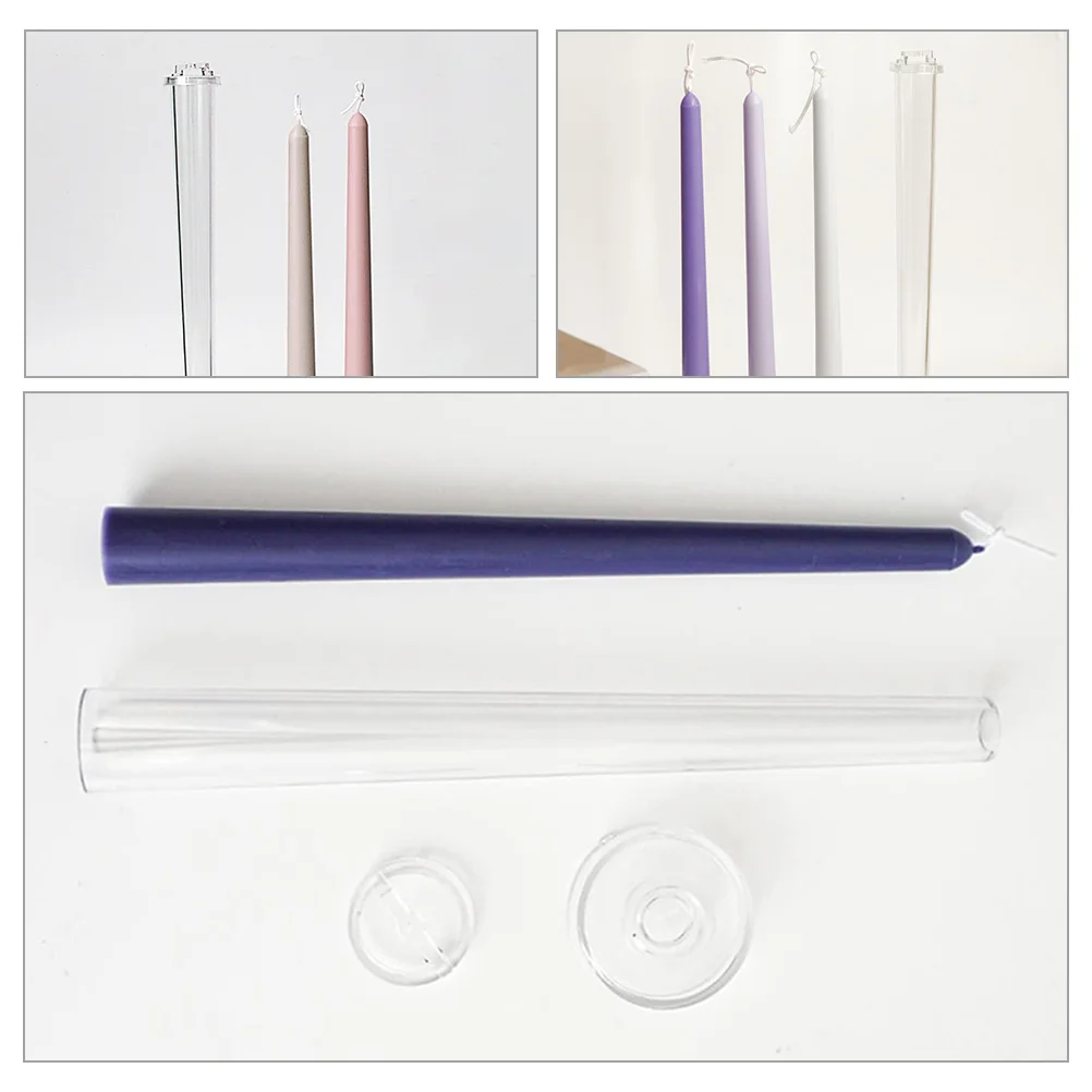 

3Pcs Plastic Mold Taper Mold for Handmade Candles Smooth Demoulding Creative Crafting Kit Beginner Friendly