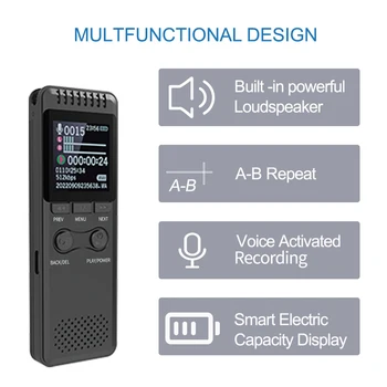 Vandlion V30C Digital Mini Voice Recorder for Interview Meeting Speech Color Screen HiFi MP3 Recording Password Protection