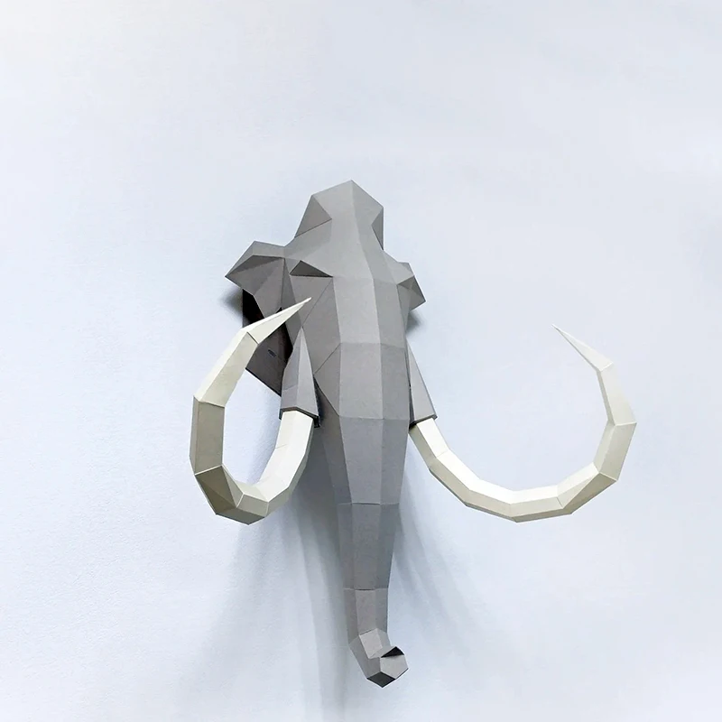 60 cm altes Mammut-Papiermodell, großes Tier, Wanddekoration, hängende Origami-Kunst, handgefertigt, Papercraft, 3D-DIY, kreatives Spielzeug