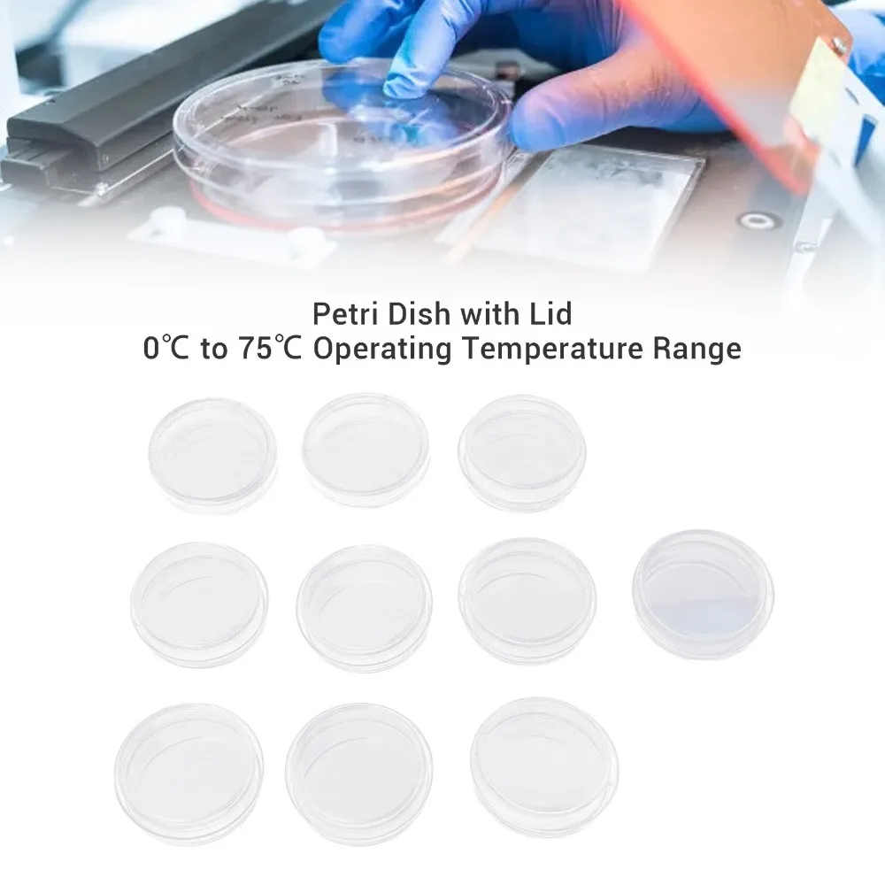 10PCS，35mm Diameter 10mm Depth Clear Plastic Petri Dish 10mm Depth Round Shape Plastic Petri Plate 35mm Diameter With Lid