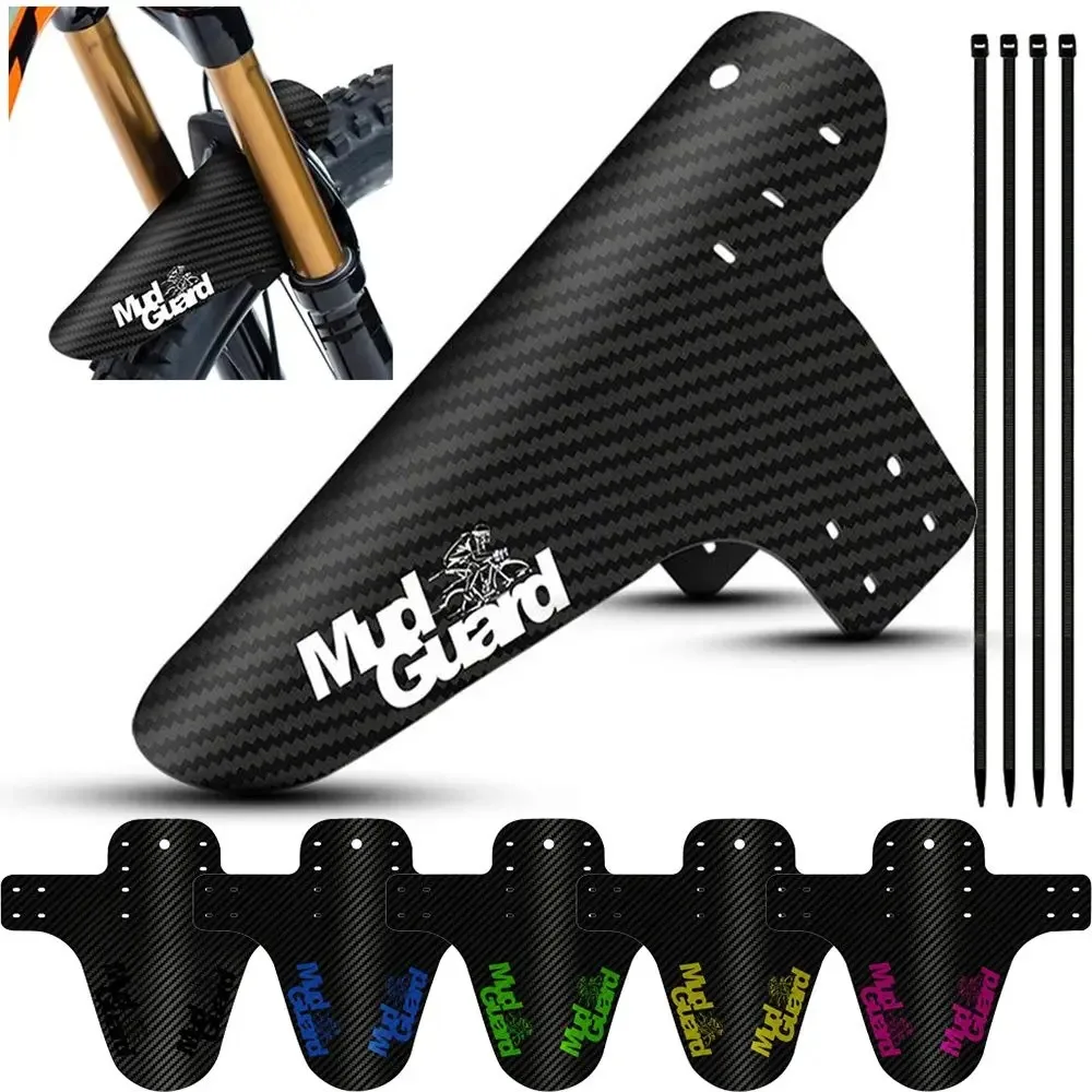 2PCS Carbon Pattern Bike Fenders, Ultralight Front Rear Mud Guards for MTB Road Bike, Portable MTB Mudguard Set