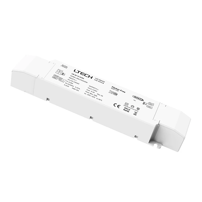 

36W 12V 24V Dali-2 CV Constant Voltage Led Driver LTECH Dimming Driver;AC 220-240V Input;Push Dim Driver Lighting Transformer