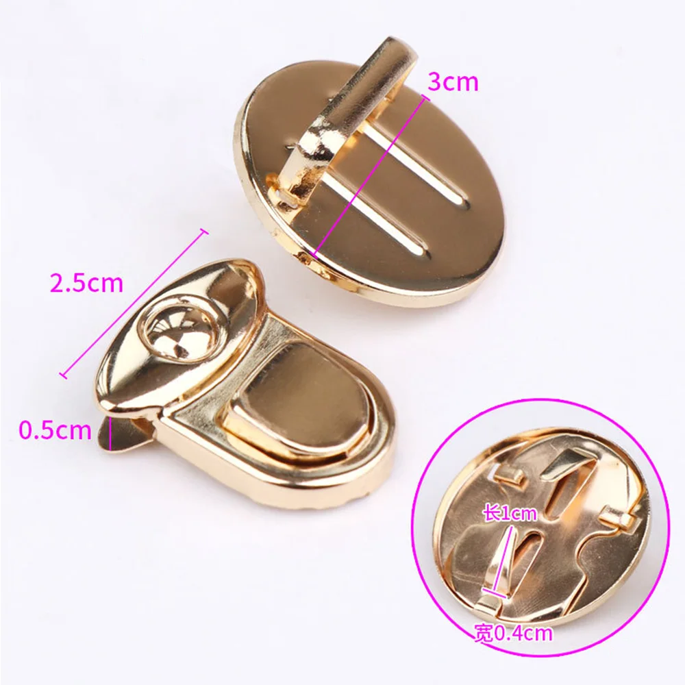 5pcs/set Wallet Buckle Purse Metal Clasp Locks Lock Clasp Catch Purse Thumb Lock Purse Buckle Fasteners for DIY Craft