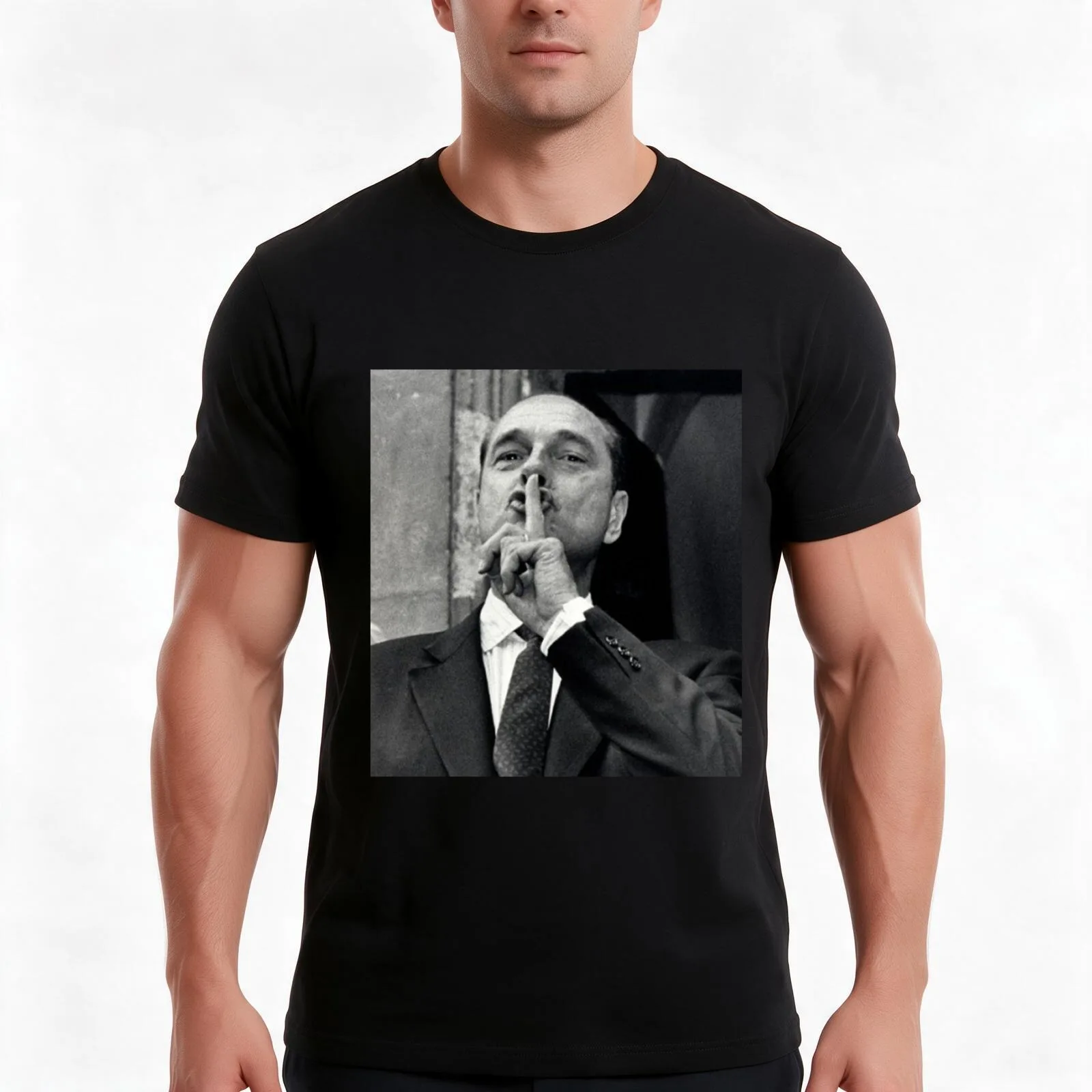 Jacques Chirac - shh! Men T Shirt t shirts for man cotton funny