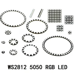 1/3/4/7/8/12/16/24/25/32/40/64 bits WS2812 5050 RGB LED Built-in Full-color Driving Color Lamp Round Square LED Module