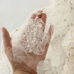 Irregular Layered Floral 3D Mesh Embroidered Fabric Fashion Dress Diy Sewing Designer Fabric
