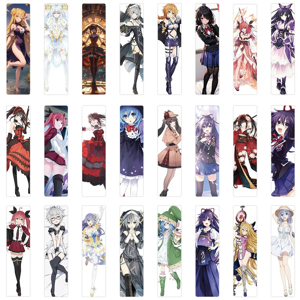 24Pcs/Set Anime Bookmarks Collection, Date A Characters Corner Bookmarks Cute Kawaii Anime Gifts for Book Lovers Anime Fans