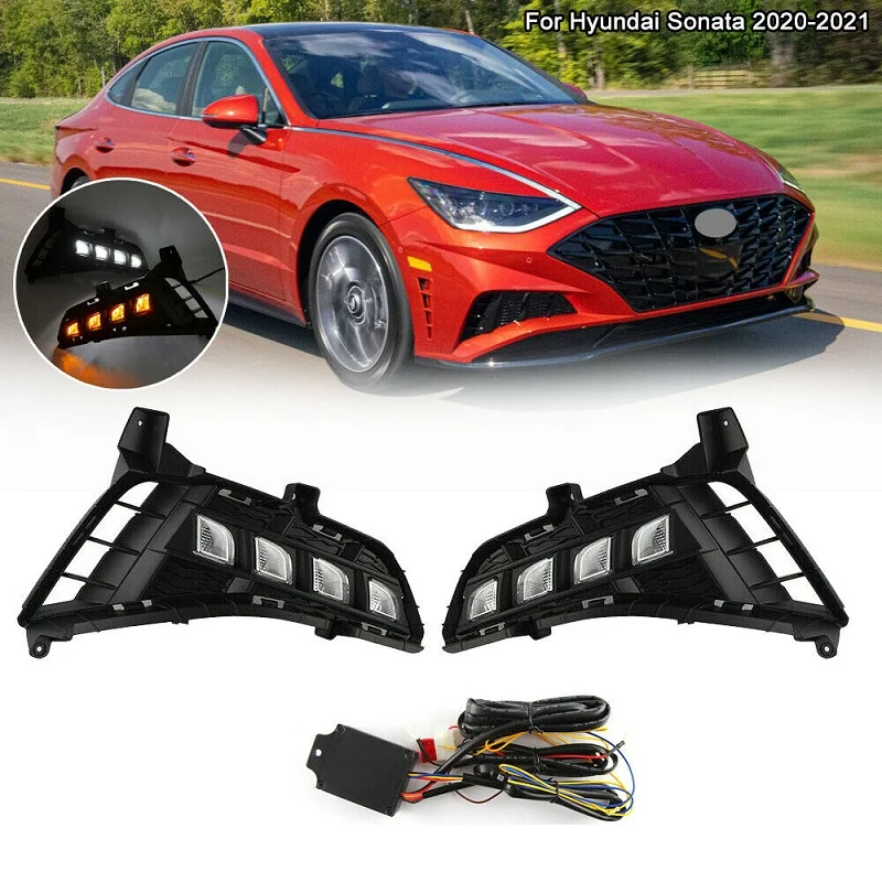 

For 2020-2021 Hyundai Sonata LED Daytime Running Light LED Front Bumper Fog Lamp Led Lights Car Produts