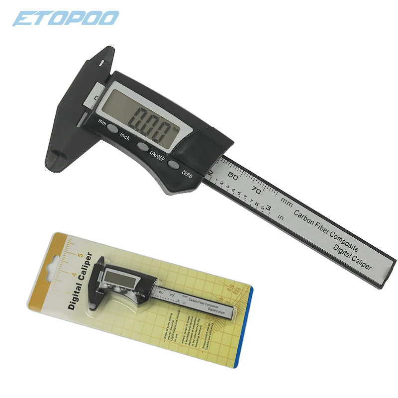 High quality Super LCD 0-70MM  Mini digital caliper pocket electronic plastic vernier caliper thickness gauge