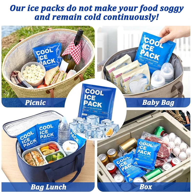 10 Stück Wiederverwendbare Kühlpacks für Lunchboxen, 24 Stunden Kälteerhaltung, Camping-Kühlblätter, Gefrierpacks für Lebensmitteltransport – Detail 9