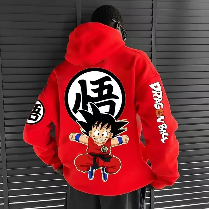 

Dragon Ball 2025 Autumn and Winter New Men's Large Size Hoodie Loose Street Trend Animation Casual Versatile Hooded Sweater Top