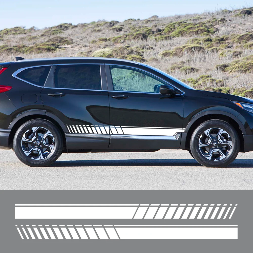 لهوندا CR-V 1 2 3 4 5 باب السيارة الجانب ملصقات المشارب الرياضة التصميم الفينيل فيلم الديكور الشارات السيارات ضبط اكسسوارات