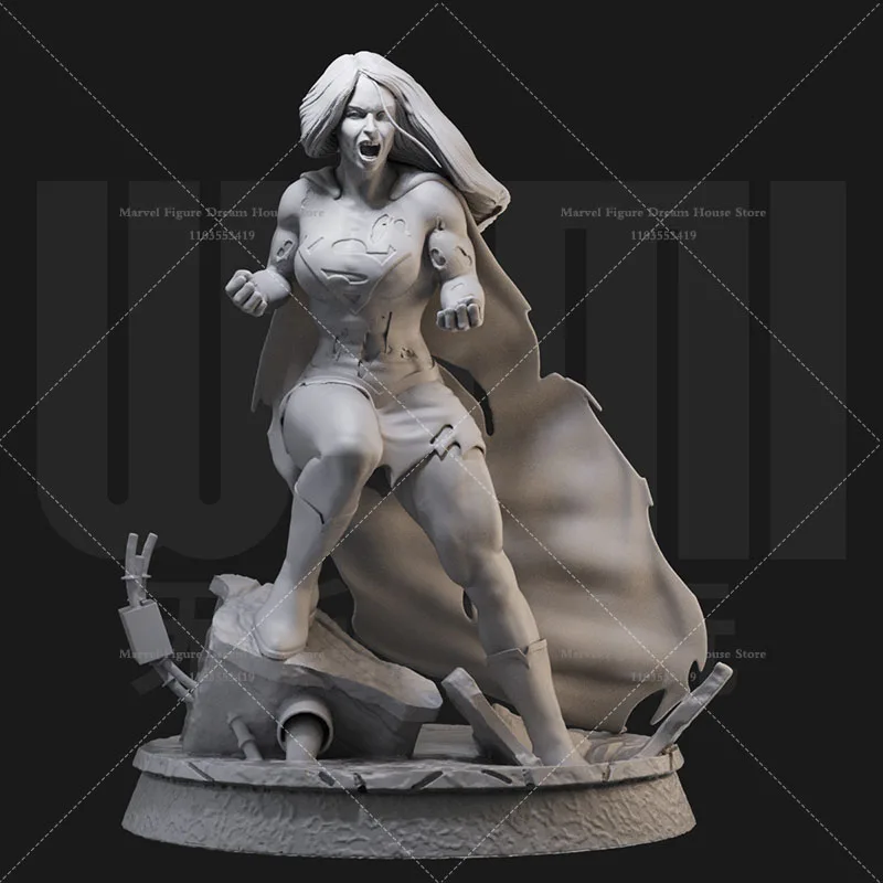 1/24 1/18 Scale DC Superwoman Powerful Kryptonian Rampage Battle Damage Edition DIY Self-assembled GK 3D Resin Un-panited Doll